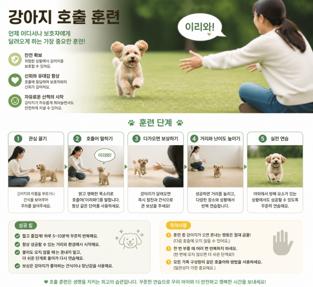 강아지 호출 훈련 기초부터 실전 방법