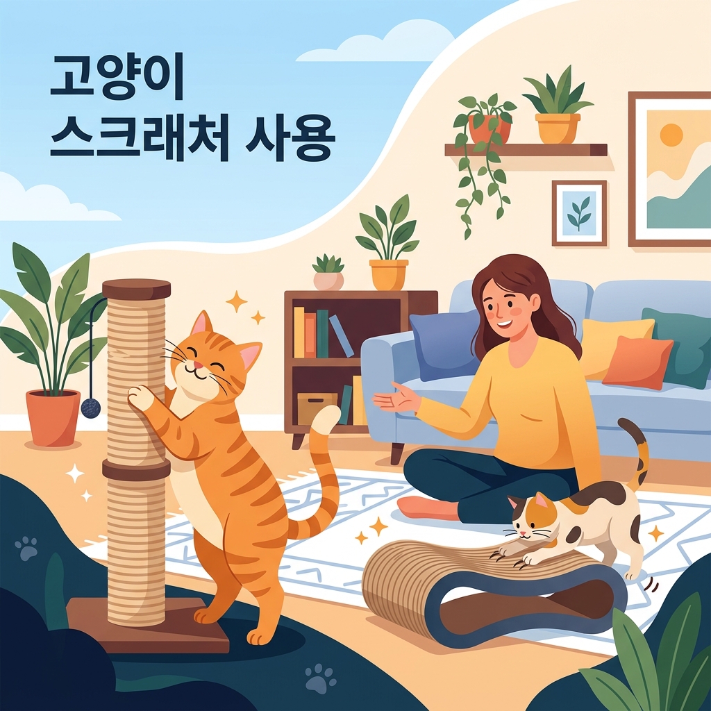 고양이 스크래처 사용 습관 들이는 방법