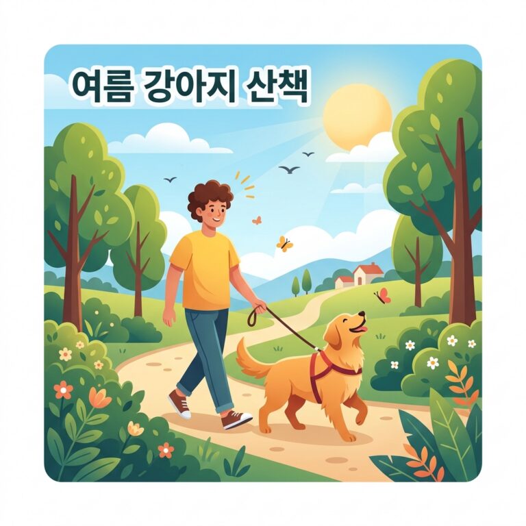 여름 강아지 산책
