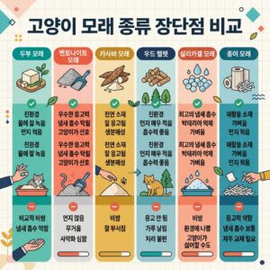 고양이 모래 종류 장단점 비교