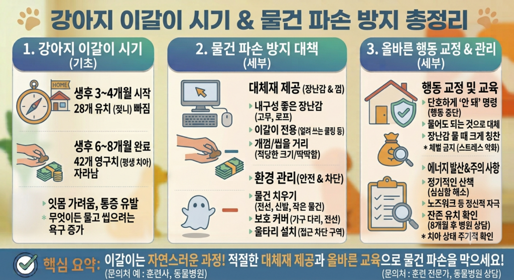 강아지 이갈이 시기와 물건 파손 막는 법