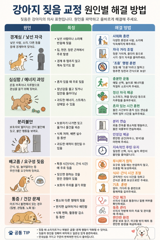 강아지 짖음 교정 원인별 해결 방법