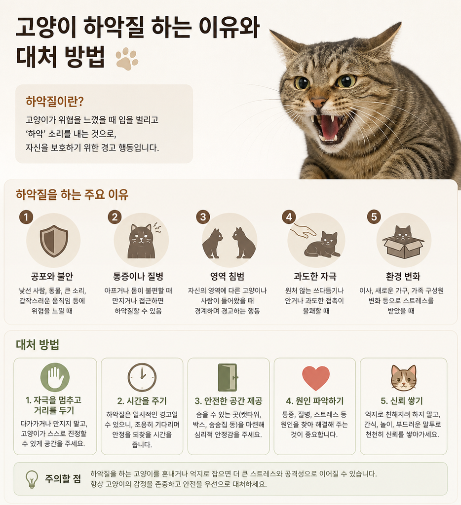 고양이 하악질 하는 이유
