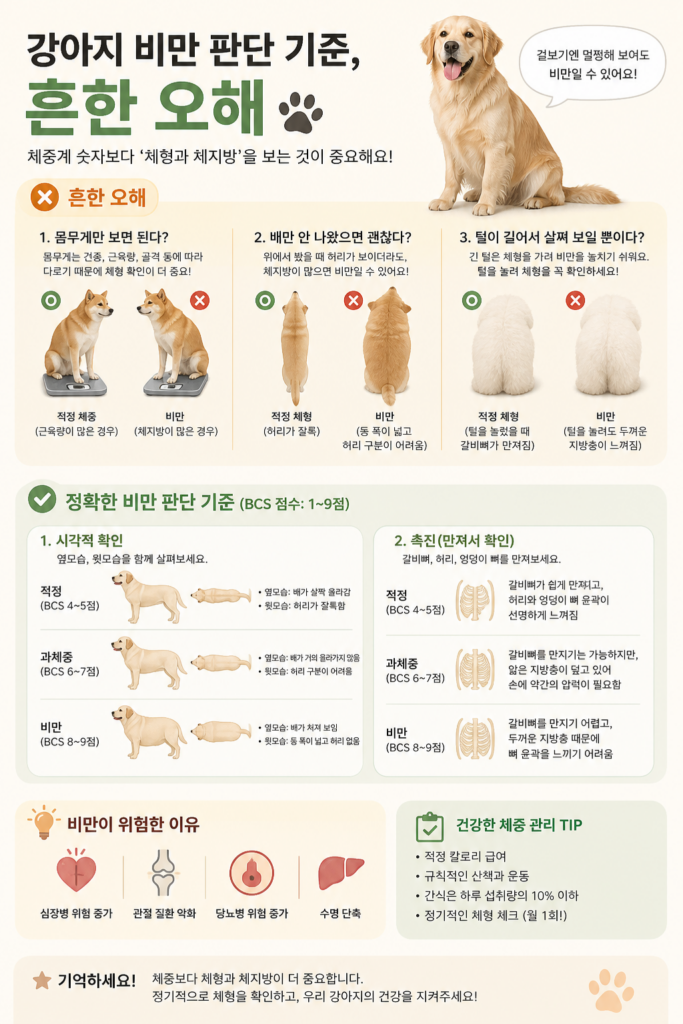 강아지 비만 판단 기준 흔한 오해