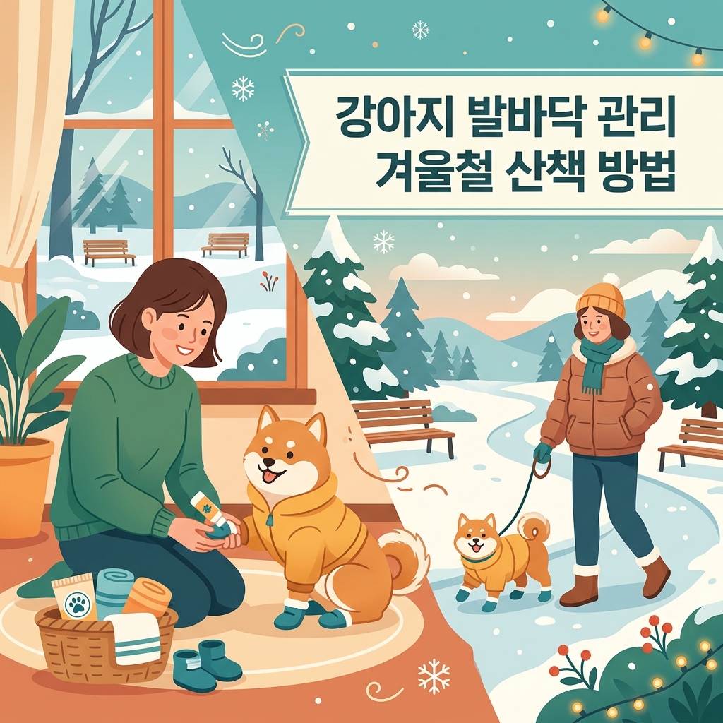 강아지 발바닥 관리 겨울철 산책 방법