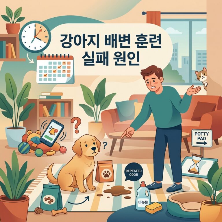 강아지 배변 훈련 실패 원인과 재교육 방법