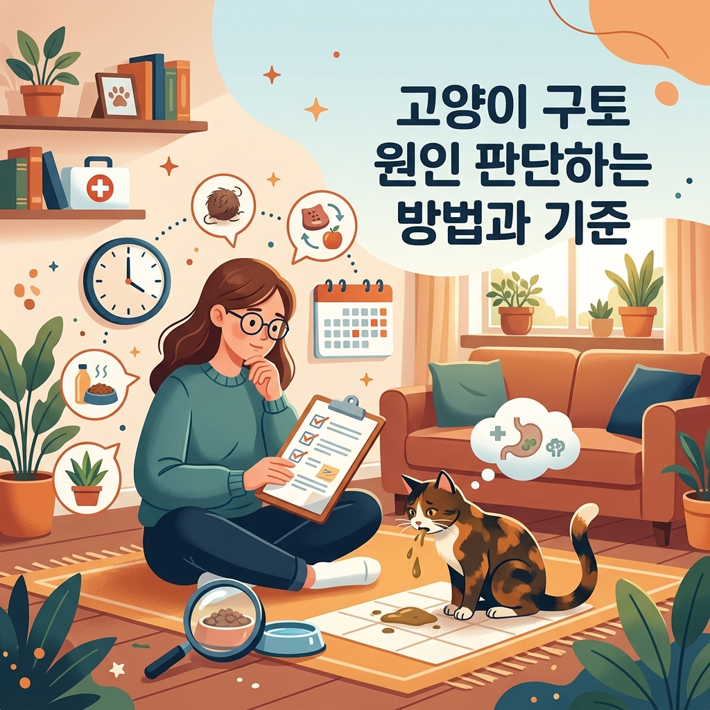 고양이 구토 원인 판단하는 방법과 기준