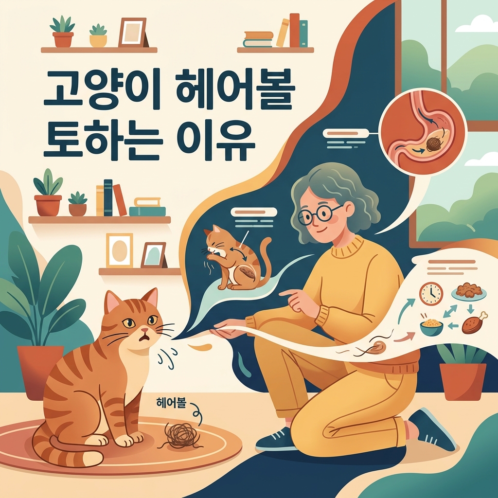 고양이 헤어볼 토하는 이유